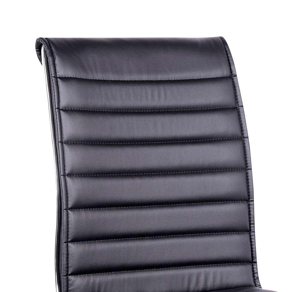 Conjunto com 6 Cadeiras de Escritório Secretária Giratórias Marilyn Preto - 8