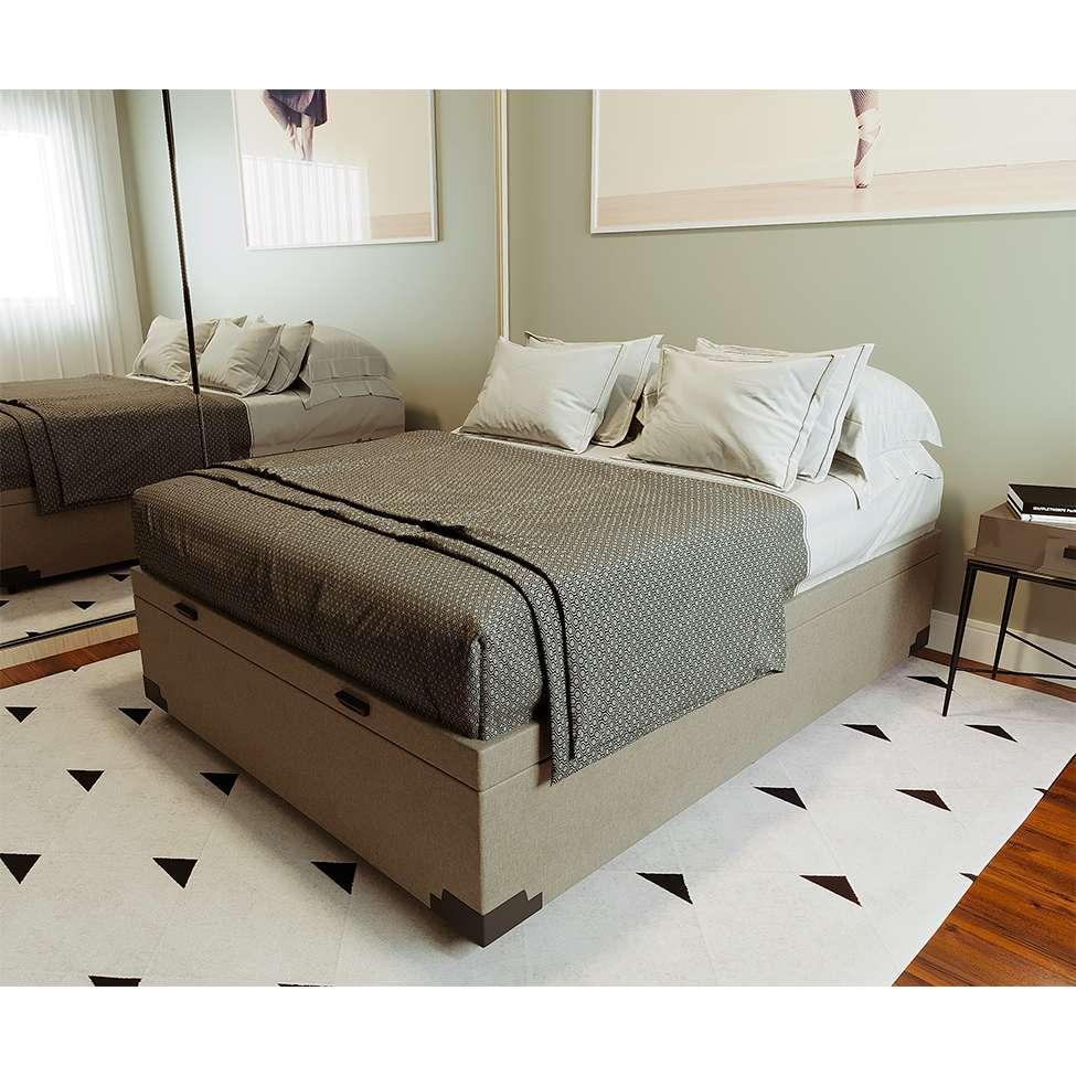 Base para Cama Box Casal Martin Premium com Baú Linho (47x138x188 cm) Cru - 2
