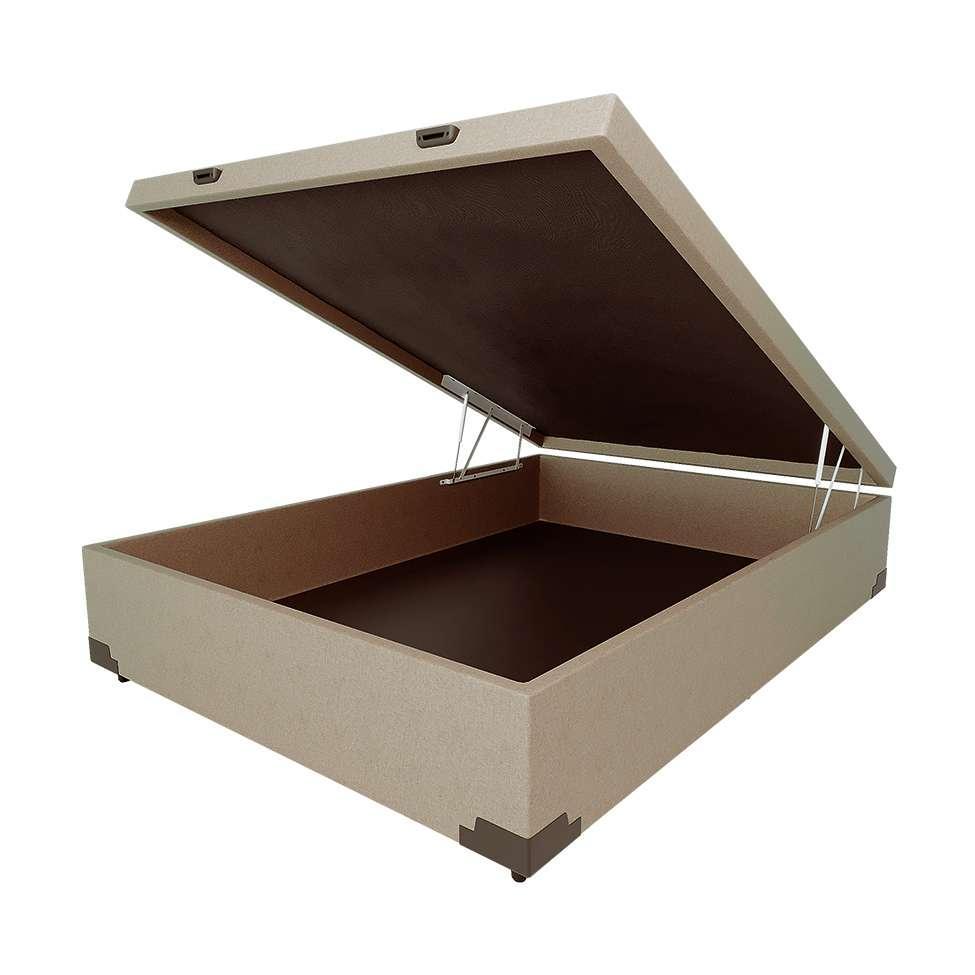 Base para Cama Box Casal Martin Premium com Baú Linho (47x138x188 cm) Cru - 5