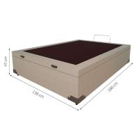 Base para Cama Box Casal Martin Premium com Baú Linho (47x138x188 cm) Cru - 3