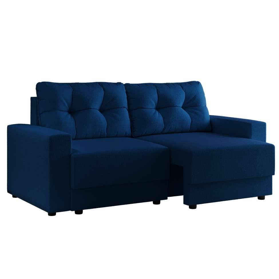 Sofá 3 Lugares Retrátil Lubeck Linho Azul Marinho - 2