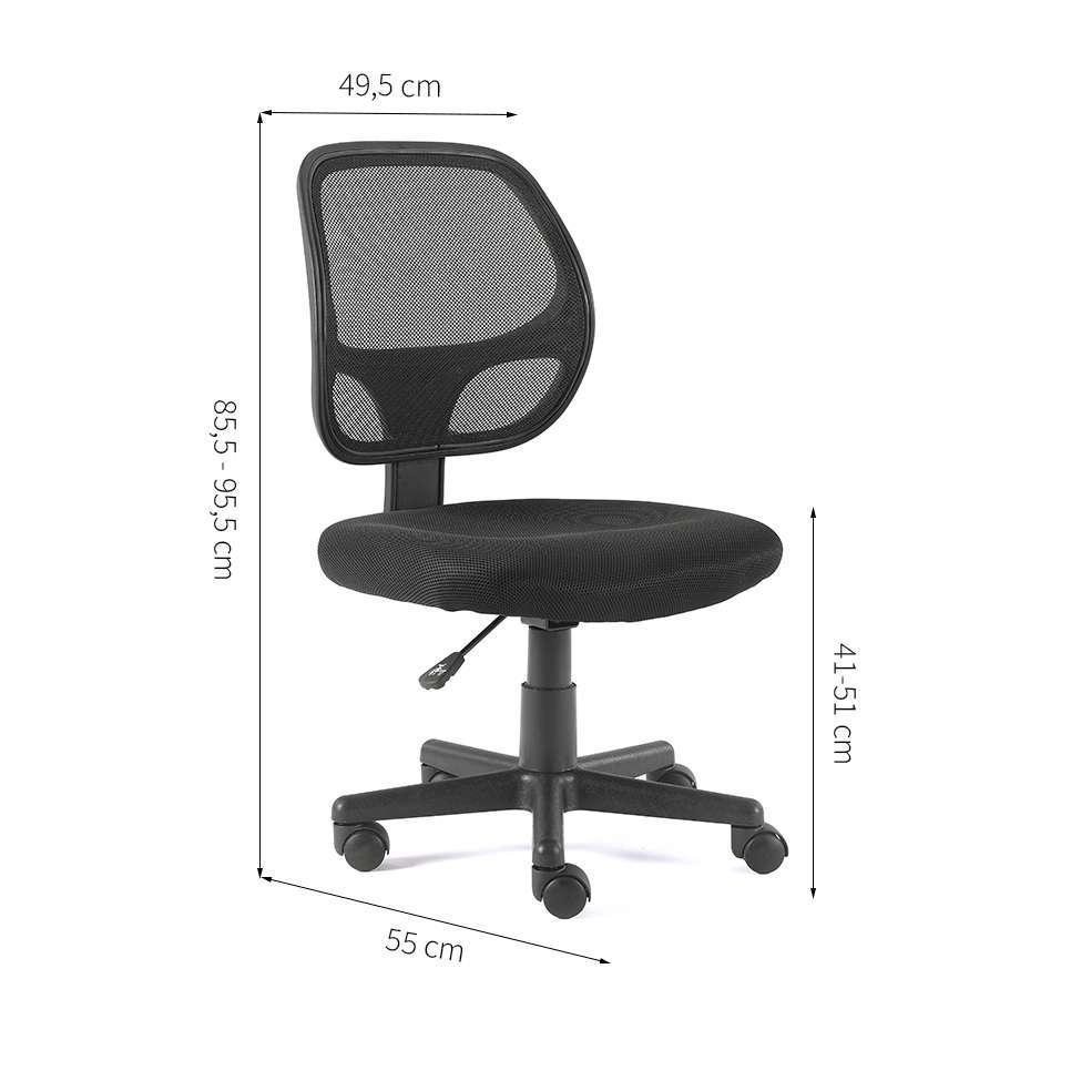 Cadeira de Escritório Secretária Giratória Oxford Preta - 2