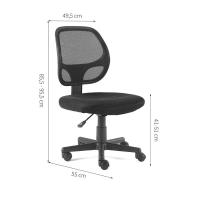 Cadeira de Escritório Secretária Giratória Oxford Preta - 2