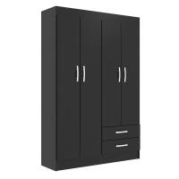 Guarda-Roupa Solteiro Atalaia 4 PT 2 GV Preto - 1