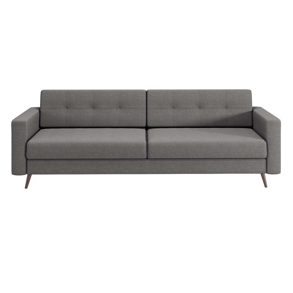 Sofá 3 Lugares Living Pé Palito Linho Cotton Cinza 210 cm - 5