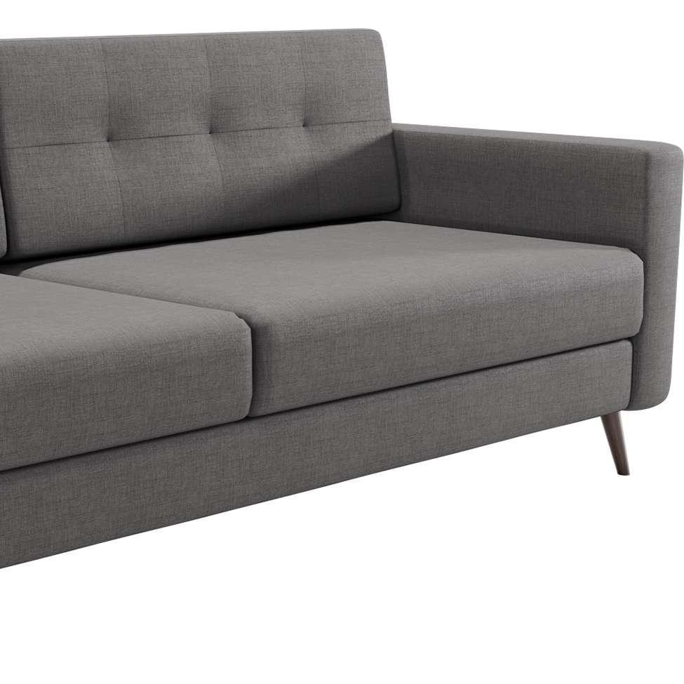 Sofá 3 Lugares Living Pé Palito Linho Cotton Cinza 210 cm - 7