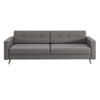 Sofá 3 Lugares Living Pé Palito Linho Cotton Cinza 210 cm - 5