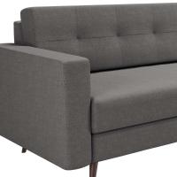 Sofá 3 Lugares Living Pé Palito Linho Cotton Cinza 210 cm - 6