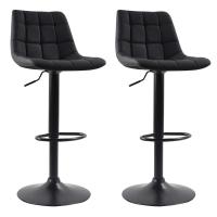 Conjunto com 2 Banquetas Giratórias Kinney Preto - 1