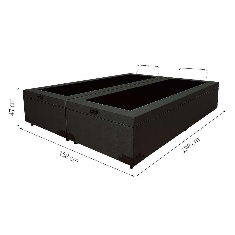Base para Cama Box Queen Martin Premium com Baú Linho (47x158x198 cm) Grafite - 3