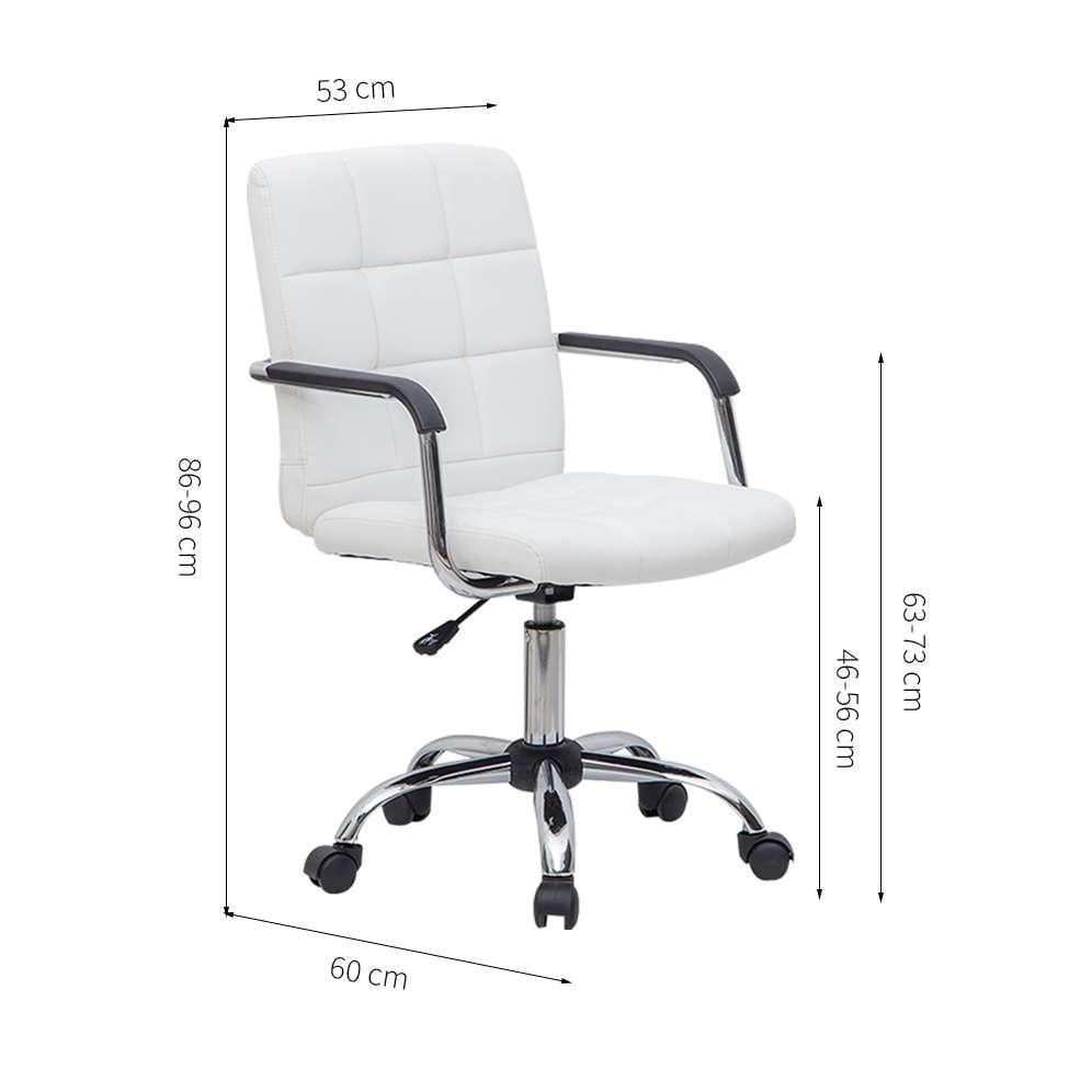 Cadeira de Escritório Secretária Giratória Fitz Branca - 2