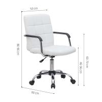 Cadeira de Escritório Secretária Giratória Fitz Branca - 2