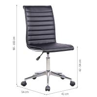 Cadeira de Escritório Secretária Giratória Marilyn Preta - 3