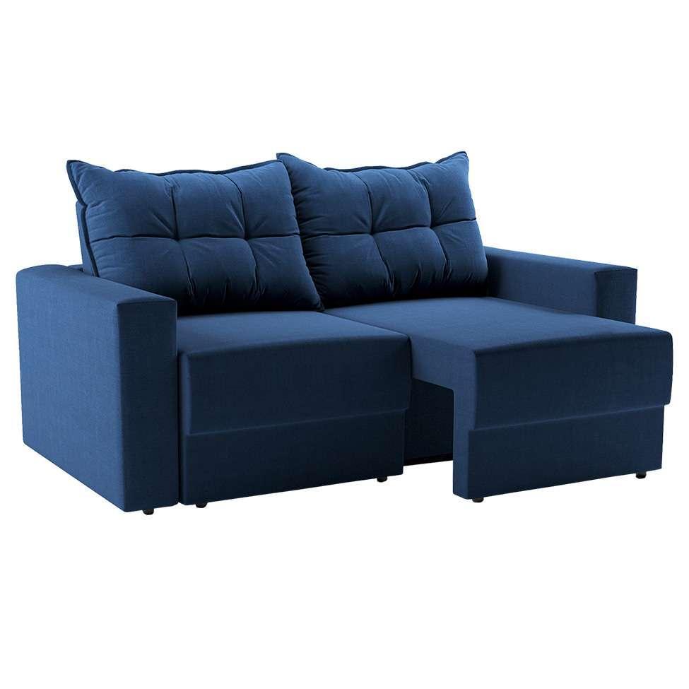 Sofá 2 Lugares Retrátil Lubeck Suede Azul Marinho 140 cm - 1
