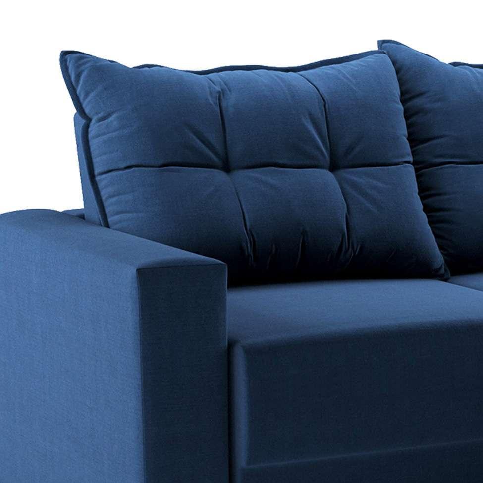Sofá 2 Lugares Retrátil Lubeck Suede Azul Marinho 140 cm - 7
