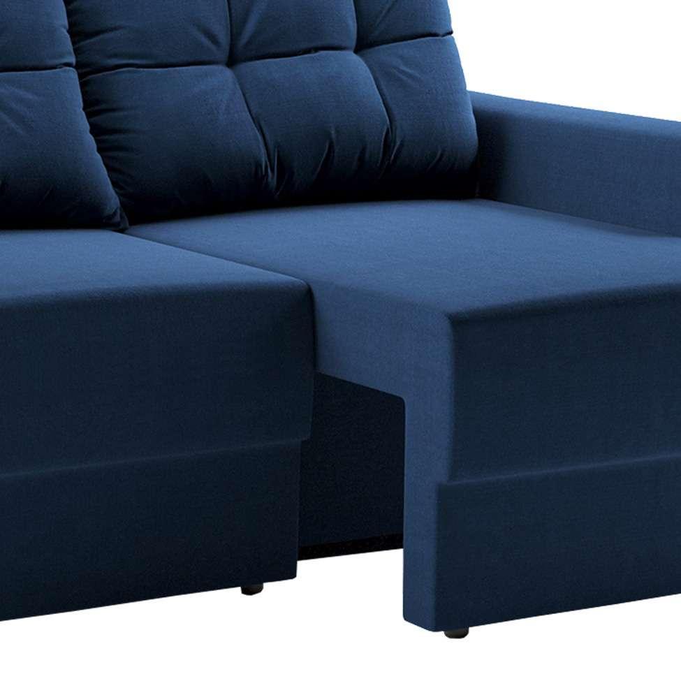 Sofá 2 Lugares Retrátil Lubeck Suede Azul Marinho 140 cm - 8