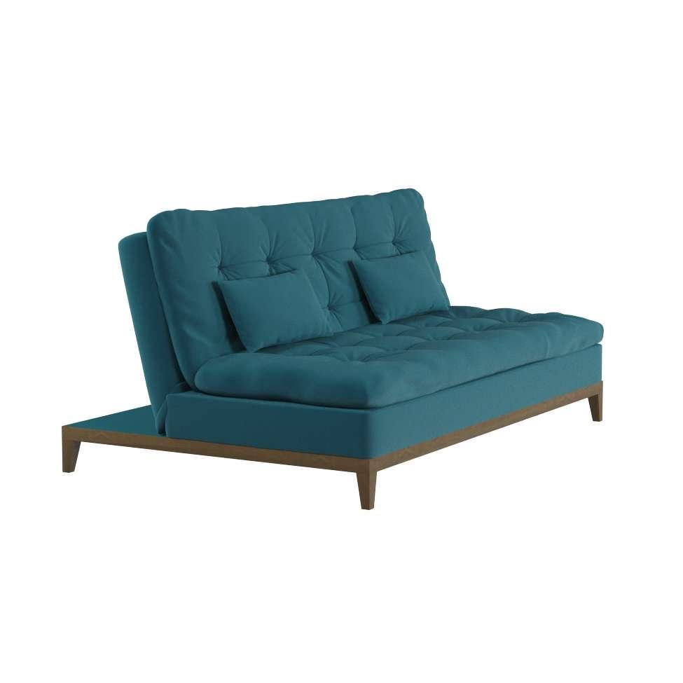 Sofá-Cama 3 Lugares Casal Excelencia Base e Pés de Madeira Suede Azul - 2