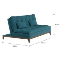 Sofá-Cama 3 Lugares Casal Excelencia Base e Pés de Madeira Suede Azul - 4