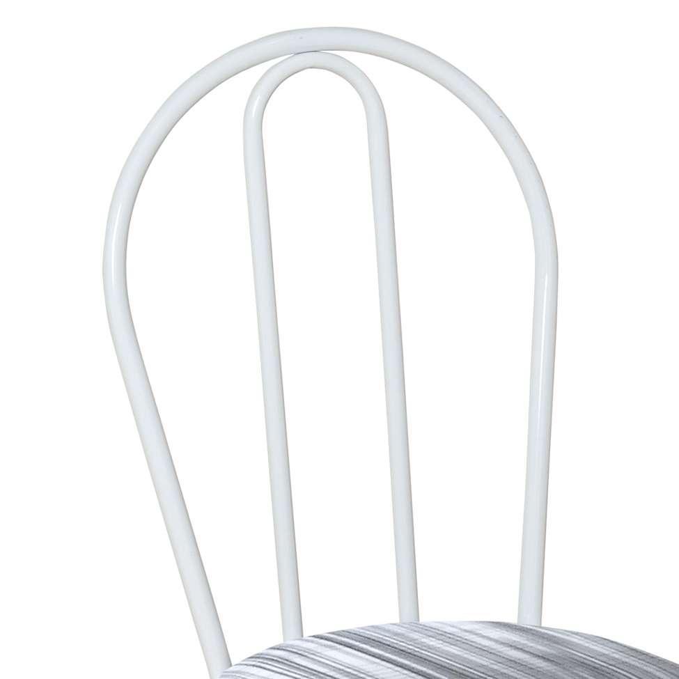 Conjunto com 4 Cadeiras Madryn Cinza Listrado e Branco - 5