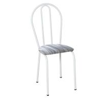 Conjunto com 4 Cadeiras Madryn Cinza Listrado e Branco - 3