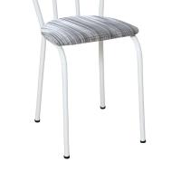 Conjunto com 4 Cadeiras Madryn Cinza Listrado e Branco - 6