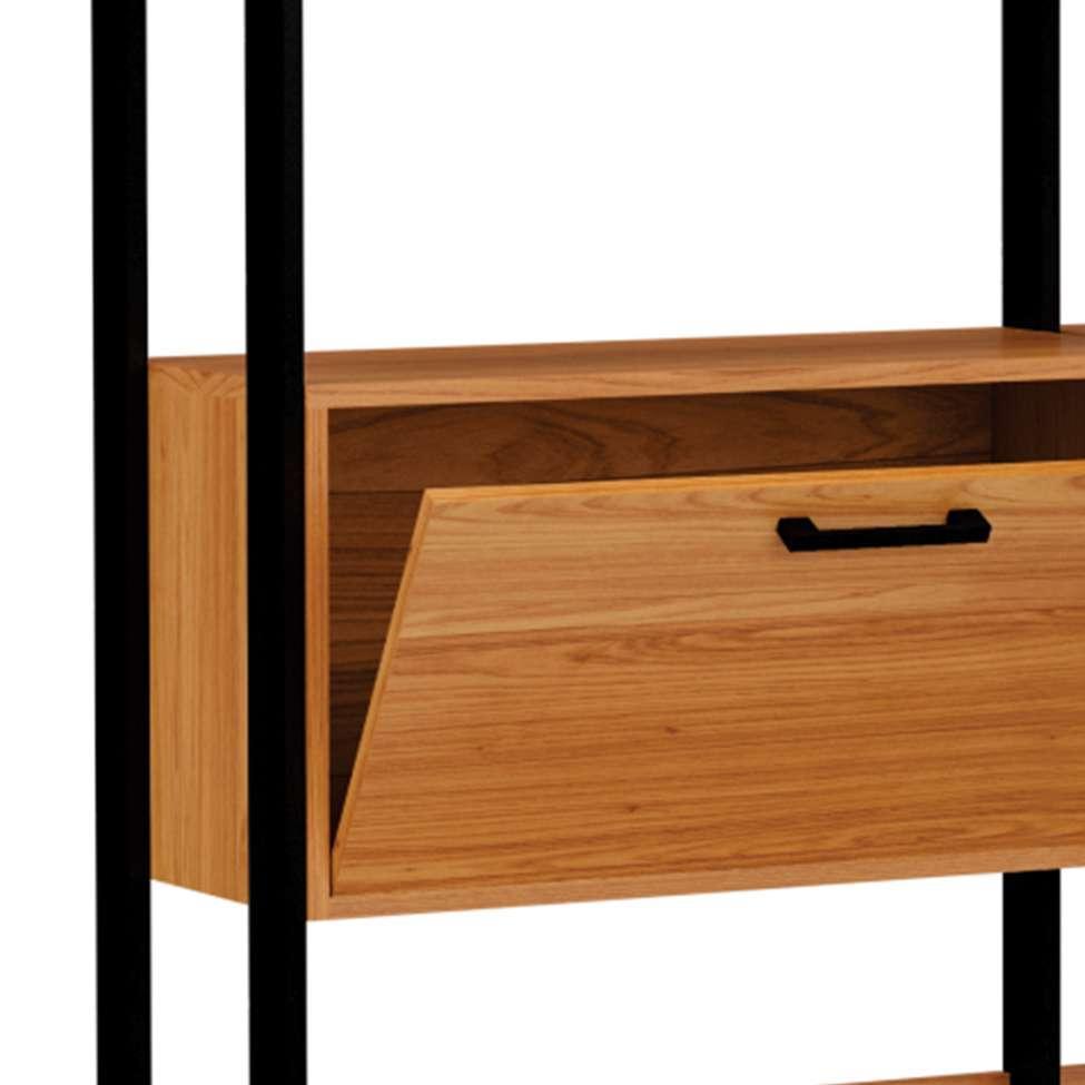 Estante Dijon 1 PT 2 GV Freijó e Preta 145 cm - 5