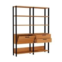 Estante Dijon 1 PT 2 GV Freijó e Preta 145 cm