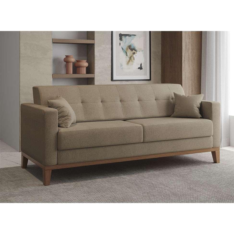 Sofá 3 Lugares Narvik Linho Bege - 2