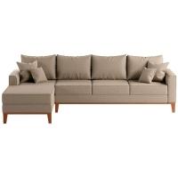Sofá 4 Lugares Beny Com Chaise Esquerdo Linho Bege - 1