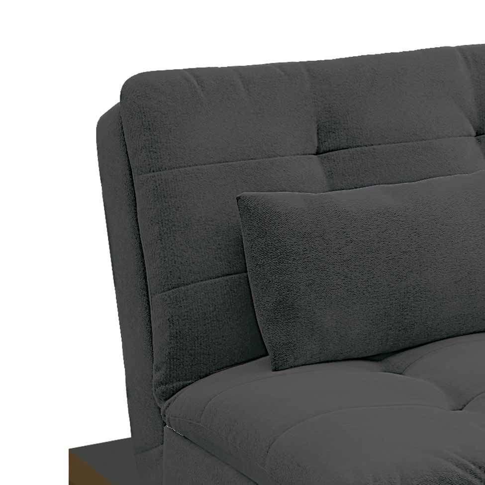 Sofá-Cama 3 Lugares Casal Premium Base e Pés de Madeira Suede Cinza - 7