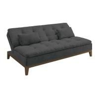 Sofá-Cama 3 Lugares Casal Premium Base e Pés de Madeira Suede Cinza - 3