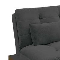 Sofá-Cama 3 Lugares Casal Premium Base e Pés de Madeira Suede Cinza - 7