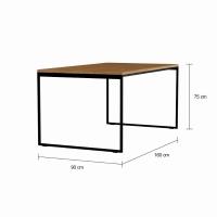 Mesa de Jantar Retangular Industrial Dallas Carvalho e Preta 160 cm - 4