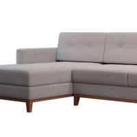 Sofá 4 Lugares Living com Chaise Esquerdo Pés e Base em Madeira Linho Cotton Cru - 6