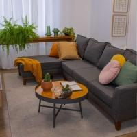 Sofá 4 Lugares Beny Com Chaise Esquerdo Linho Grafite - 8