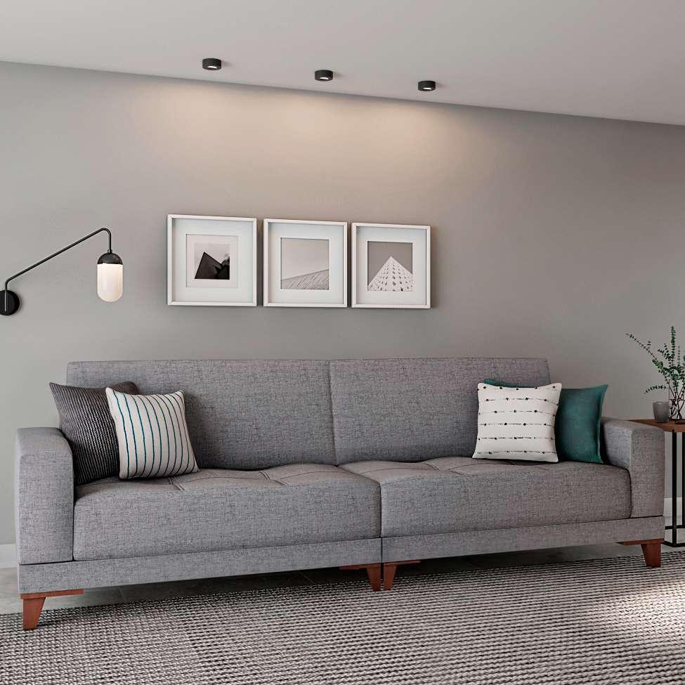 Sofá Londres 4 Lugares Linho Cinza 280 cm - 1