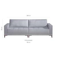 Sofá Londres 4 Lugares Linho Cinza 280 cm - 3