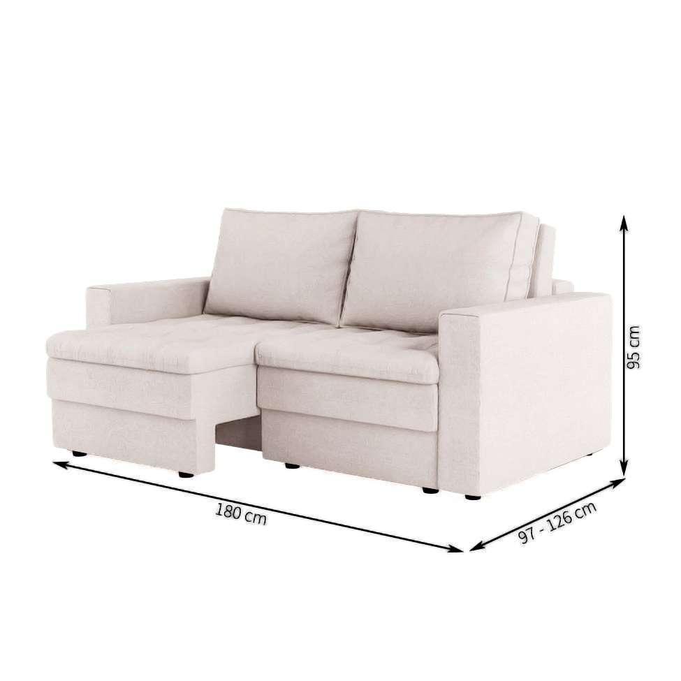 Sofá 3 Lugares Retrátil Berna Linho Cru 180 cm - 4