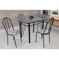 Conjunto de Mesa com 4 Cadeiras Genebra Preto e Branco - 1