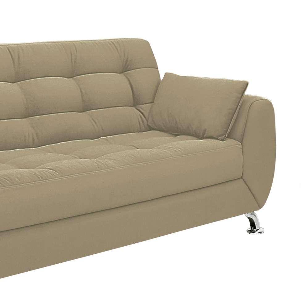 Sofá 3 Lugares Larissa II Suede Bege - 5