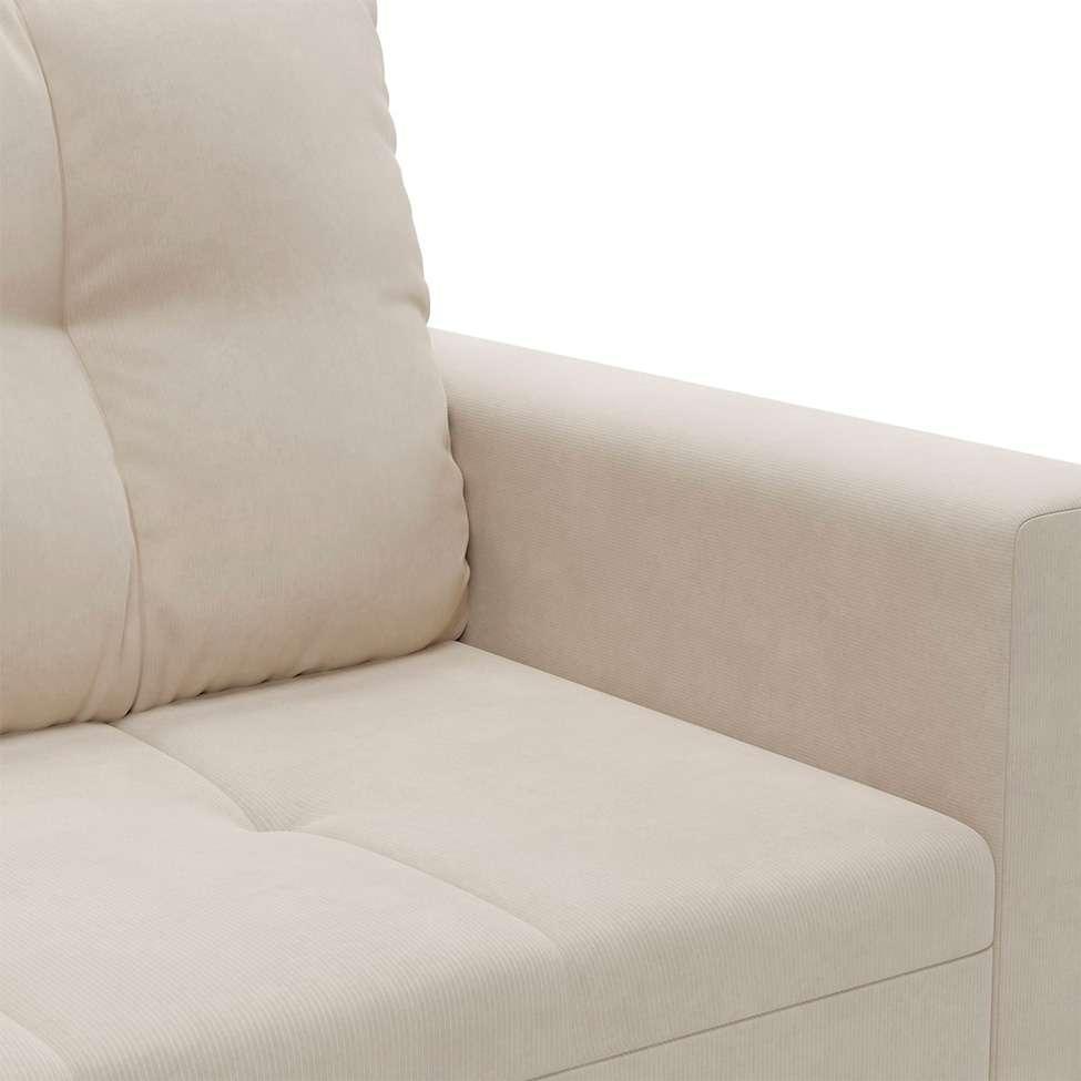 Sofá de Canto 4 Lugares Leme Suede Bege - 6