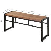 Conjunto de Mesa Wooden com 1 Banco e 2 Cadeiras Preto e Amêndoa - 3
