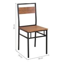 Conjunto de Mesa Wooden com 1 Banco e 2 Cadeiras Preto e Amêndoa