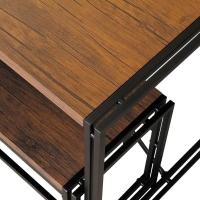 Conjunto de Mesa Wooden com 1 Banco e 2 Cadeiras Preto e Amêndoa - 6