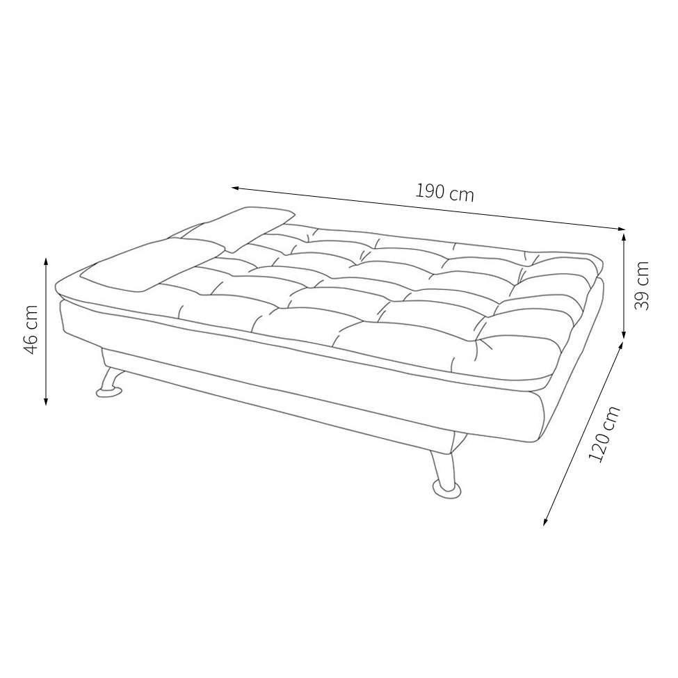 Sofá-Cama Casal 3 Lugares Premium Suede Pés de Metal Preto - 5