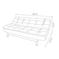 Sofá-Cama Casal 3 Lugares Premium Suede Pés de Metal Preto