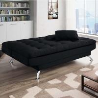 Sofá-Cama Casal 3 Lugares Premium Suede Pés de Metal Preto - 9