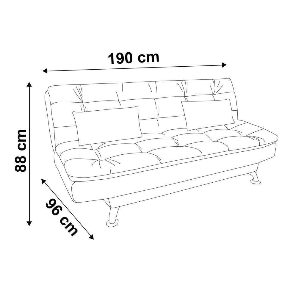 Sofá-Cama 3 Lugares Casal Premium Preto - 3