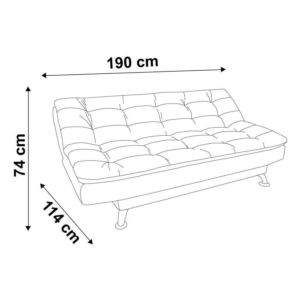 Sofá-Cama 3 Lugares Casal Premium Preto - 8