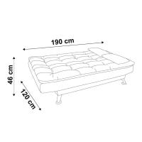 Sofá-Cama 3 Lugares Casal Premium Preto